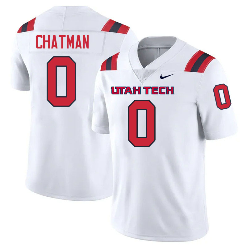 Utah Tech Trailblazers #0 Asa Chatman College Football Jerseys,Uniforms Stitched-White